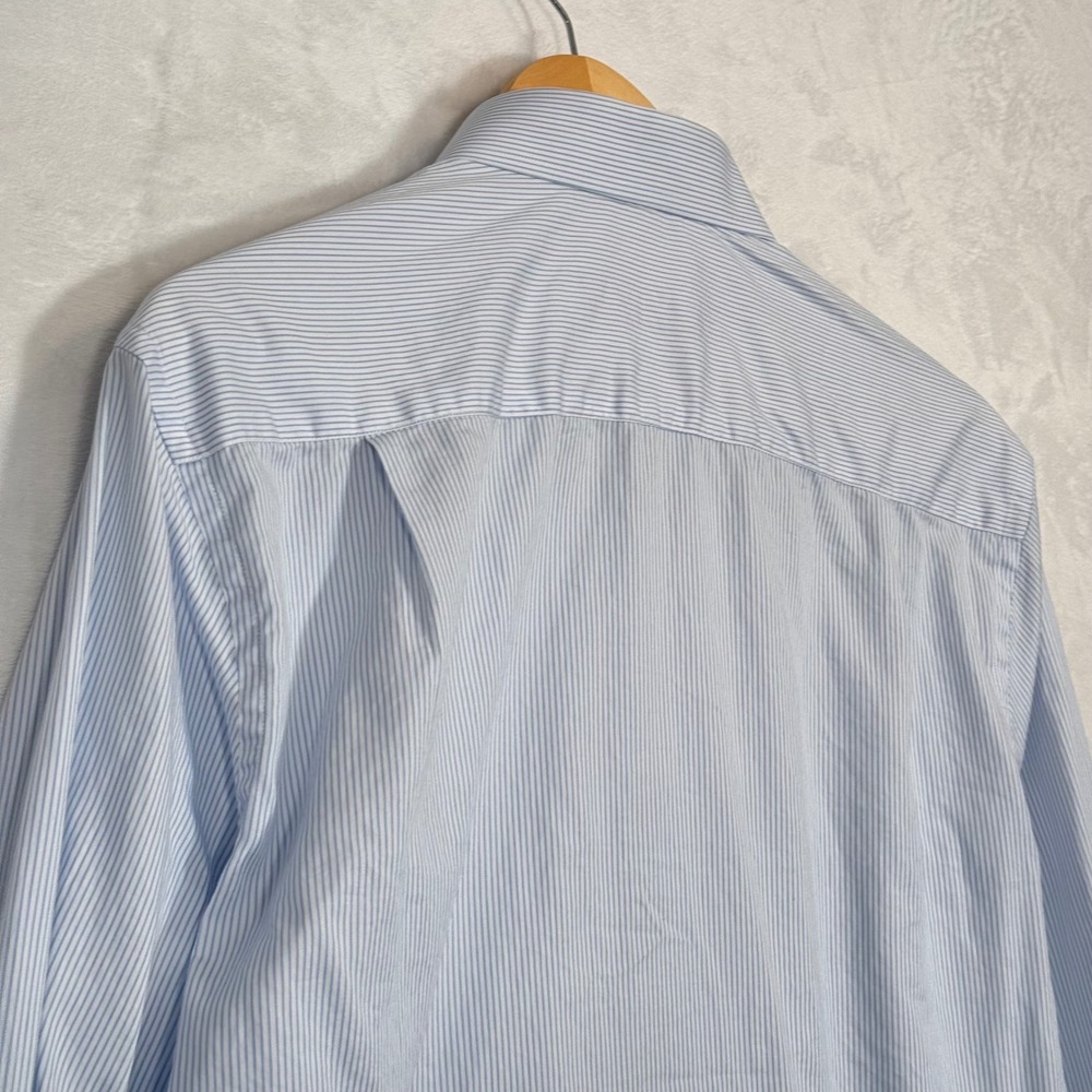 H.M. Cole Blue Striped Custom Button Down Shirt Large - Picture 6 of 8